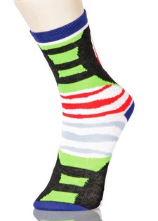 3 Single Pair Bundle Pack Lady's The Zebra Stripe Novelty Crew Socks style 3