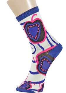 3 Single Pair Bundle Pack Lady's Apple Hearts Novelty Crew Socks style 3