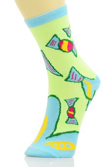 3 Single Pair Bundle Pack Lady's Big Candy Novelty Crew Socks style 5