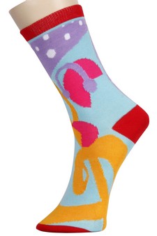 3 Single Pair Bundle Pack Lady's Wonderland Novelty Crew Socks style 5