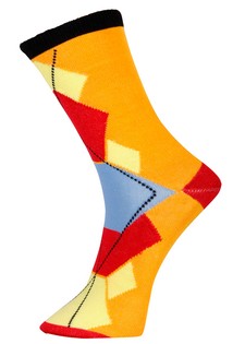 3 Single Pair Bundle Pack Lady's Argyle Abstract Novelty Crew Socks style 3