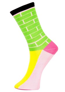 3 Single Pair Bundle Pack Lady's Brick Top Stackers Novelty Crew Socks style 3