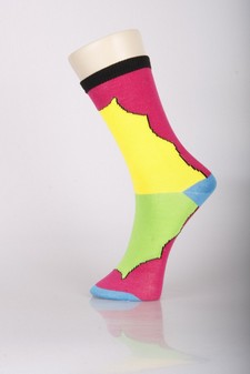 3 Single Pair Bundle Pack Lady's Melrose Design Novelty Crew Socks style 4
