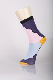 3 Single Pair Bundle Pack Lady's Melrose Design Novelty Crew Socks style 5