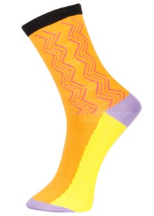 3 Single Pair Bundle Pack Lady's Ziggy Vertical Stripes Novelty  Crew Socks style 4