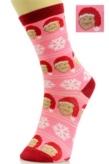 Novelty Santa Claus Print Crew Socks style 4