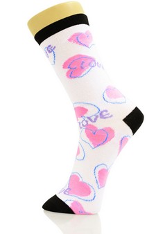 ALL OVER HEARTS CREW SOCKS style 4