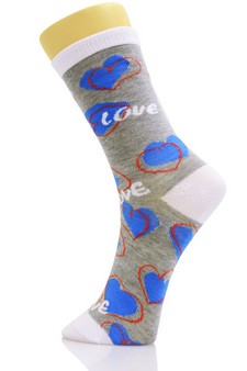 ALL OVER HEARTS CREW SOCKS style 6