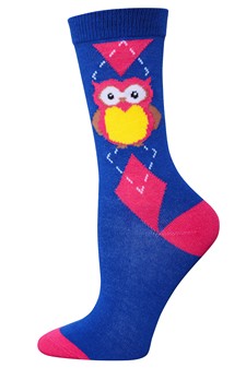 Owl Argyle Crew Socks style 3
