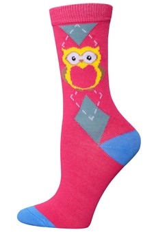 Owl Argyle Crew Socks style 5