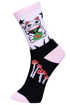 Lucky Cat Crew Socks style 2