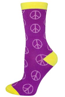 PEACE SIGNS crew socks style 4