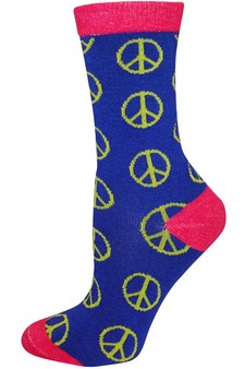PEACE SIGNS crew socks style 5