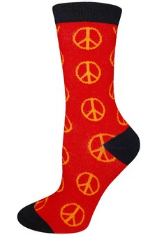 PEACE SIGNS crew socks style 6