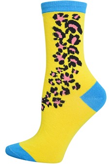 Cheetah, trail print. Crew socks. style 2