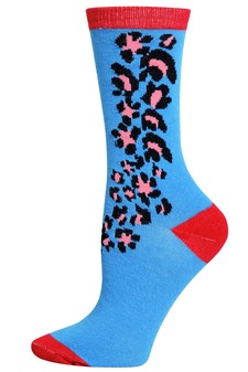 Cheetah, trail print. Crew socks. style 3