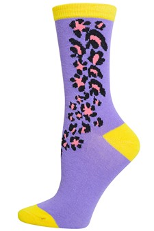 Cheetah, trail print. Crew socks. style 6