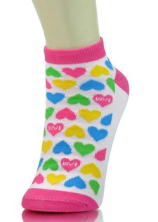 REPEATING HEARTS LOW CUT SOCKS style 2