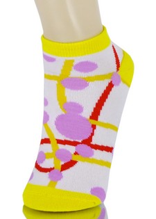 ABSTRACT LINES AND SPLOTCHES LOW CUT SOCKS style 4