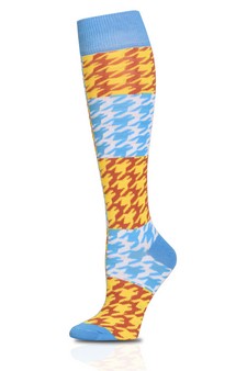 Abstract Checkered Knee High Socks style 4