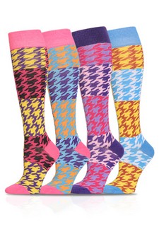 Abstract Checkered Knee High Socks style 5