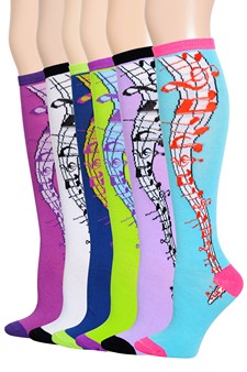 Musical Note Knee High Socks style 7