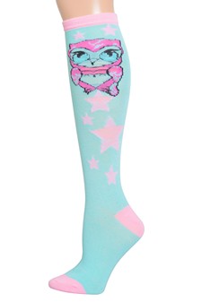 Star Owl Knee High Socks style 2