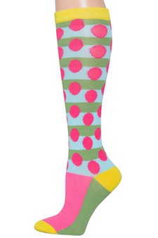 Striped Polka Dot Knee High Socks style 3