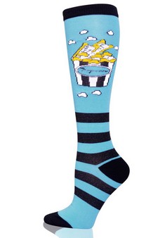 Popcorn Striped Print Knee High Socks style 4