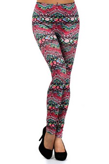 Lady's Marant Tie Dye, Shapes, and Outlines Printed Seamless Fashion Leggings style 2