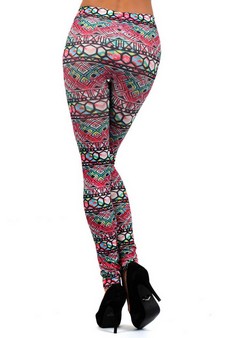Lady's Marant Tie Dye, Shapes, and Outlines Printed Seamless Fashion Leggings style 3