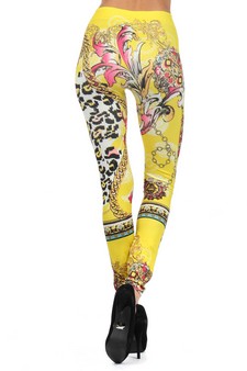 Lady's Punx with Chainlinks and Leopard  Printed Seamless Fashion leggings style 3
