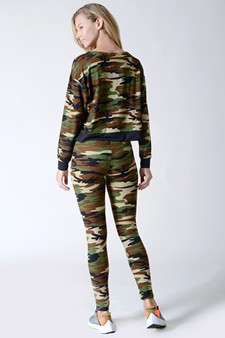 ***NY ONLY-Women's Camouflage Pullover Top And Leggings Set style 4