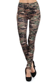 SOLDOUT-11-11-14--Lady's Digital Camouflage Printed Seamless Fashion Leggings style 3