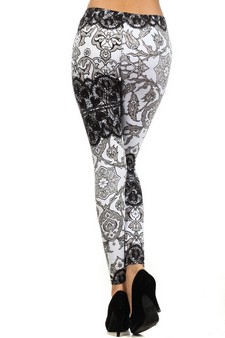 Lady's STELLA ELYSE Art Plus Size Graphite Lace Fluer Delis Printed Legging style 3