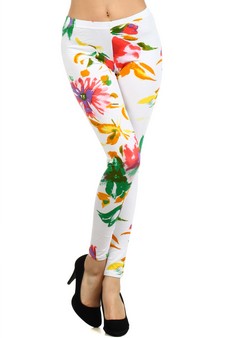 Lady's STELLA ELYSE Floral Bouquet Printed Leggings style 2
