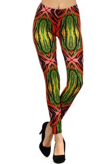 Lady's STELLA ELYSE Art Plus Sized Melted Wax Printed Legging style 2