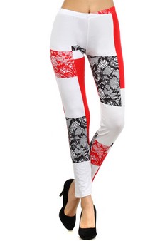 Lady's STELLA ELYSE Art Lace & Color Block Legging style 2