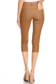 Women's Classic Solid Capri Jeggings (Large only) style 3