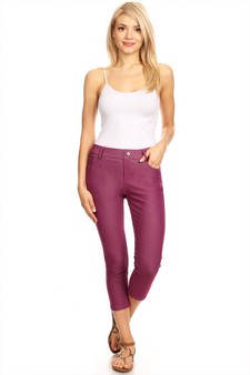 Women's Classic Solid Capri Jeggings (Small only) style 6