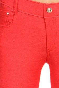 WHOLESALE Women's Cotton-Blend 5-Pocket Skinny Capri Jeggings (Medium only) style 4