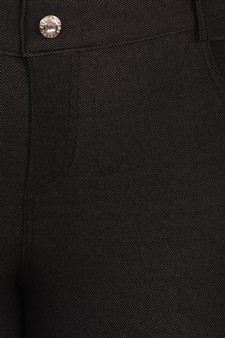 XL Pack Only-Women's Cotton-Blend 5-Pocket Skinny Capri Jeggings style 5