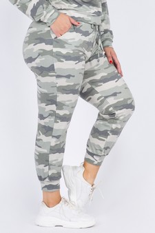 Women's French Terry Vintage Camo Drawstring Joggers style 2