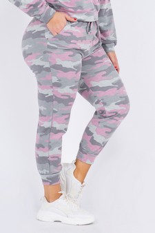 Women's French Terry Vintage Camo Drawstring Joggers style 2