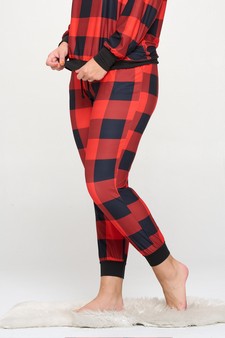 Women’s Decked Out In Plaid Christmas Loungewear Joggers style 2