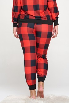 Women’s Decked Out In Plaid Christmas Loungewear Joggers style 3