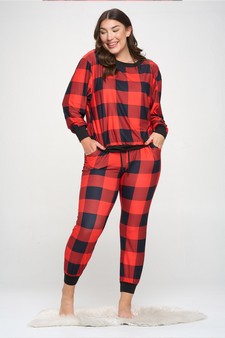 Women’s Decked Out In Plaid Christmas Loungewear Joggers style 4