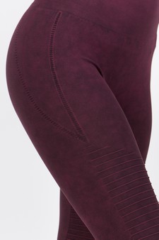 Vintage Wash Moto Detailed Seamless Tights style 4