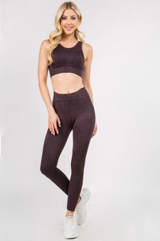High Rise Ribbed Moto Detail Seamless Tights - Matching Top ACT628 style 4