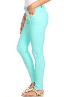 Women's Classic Solid Skinny Jeggings (L only) style 2
